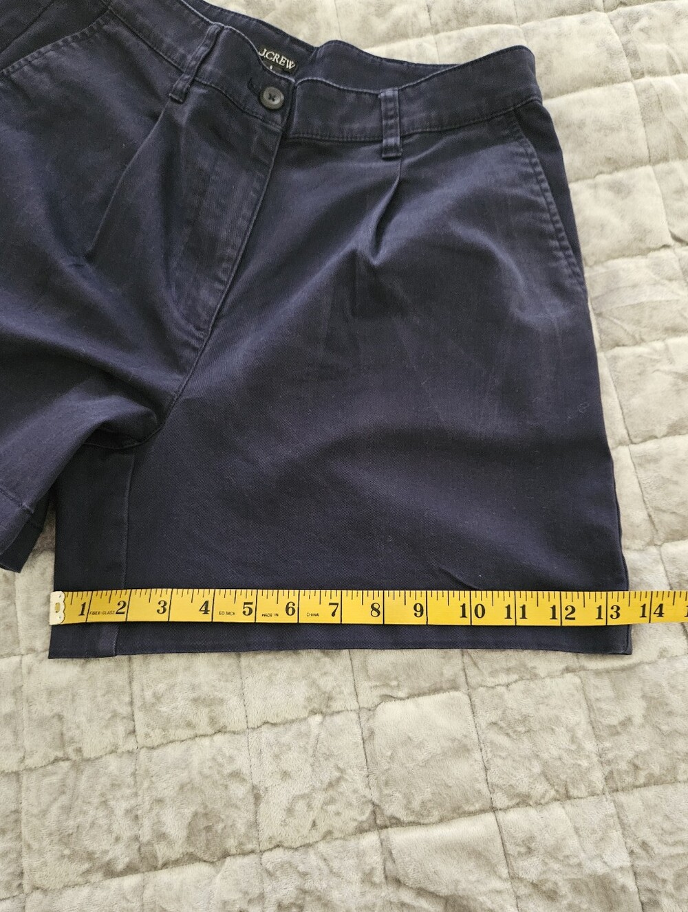 J. Crew Heritage 5" Pleated Chino Shorts Navy Blue High Rise Size 6 - Picture 9 of 9